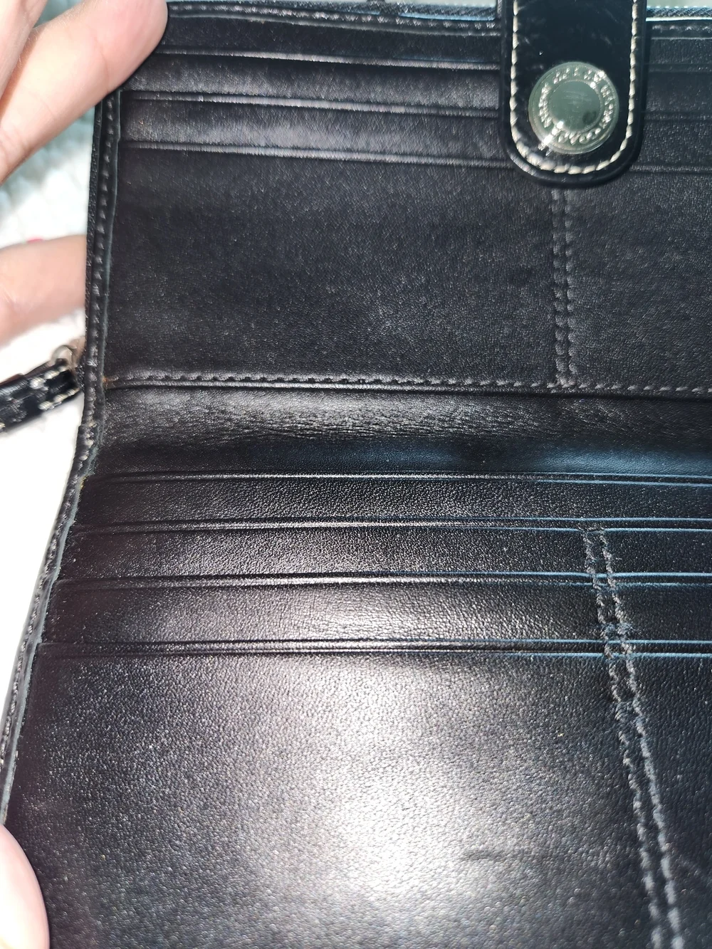Coach Signature Canvas Wallet in Black And Gray